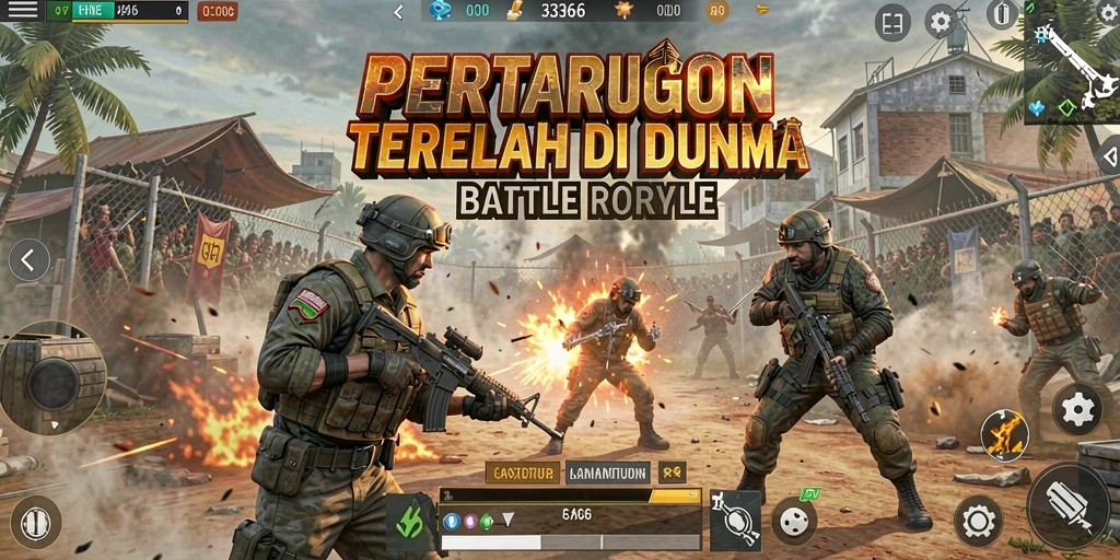 Tampilan seru dari gameplay pertempuran di 333666.