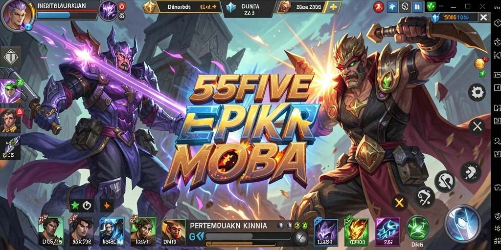 Tangkapan layar dari pertarungan seru dalam 55FIVE.