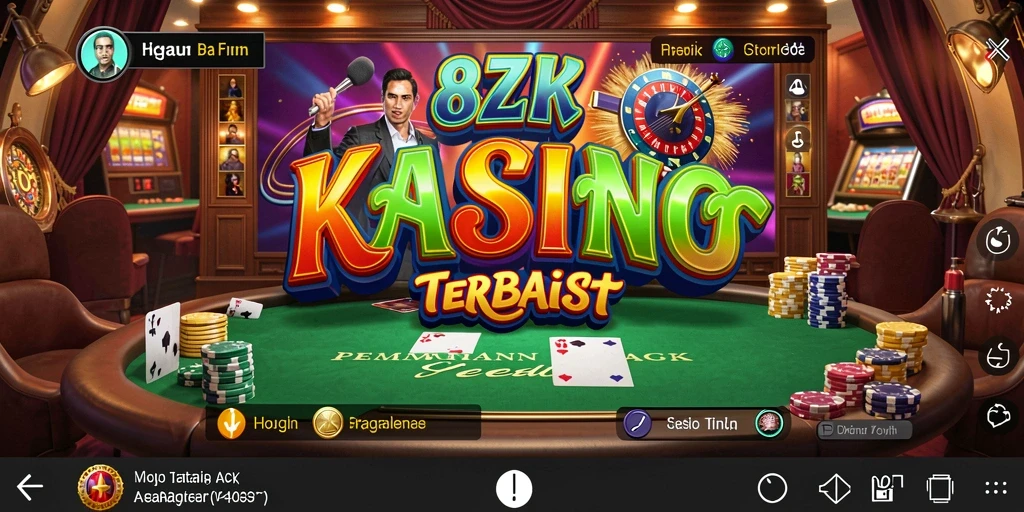 Gameplay mendebarkan di aplikasi Kasino 8ZK.