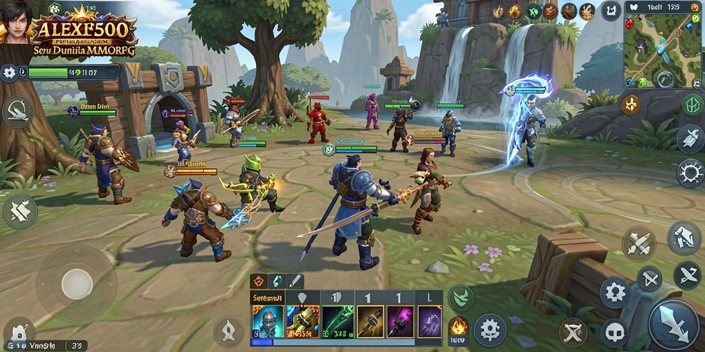 Tampilan menarik dari gameplay ALEXIS500 yang memukau di dunia MMORPG.