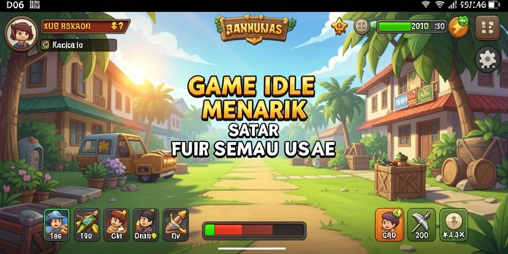 Tangkapan layar utama D06 menampilkan aksi gameplay Idle yang seru dan menarik.