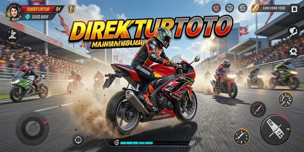 Screenshot menampilkan aksi balapan motor yang intens dan menegangkan.