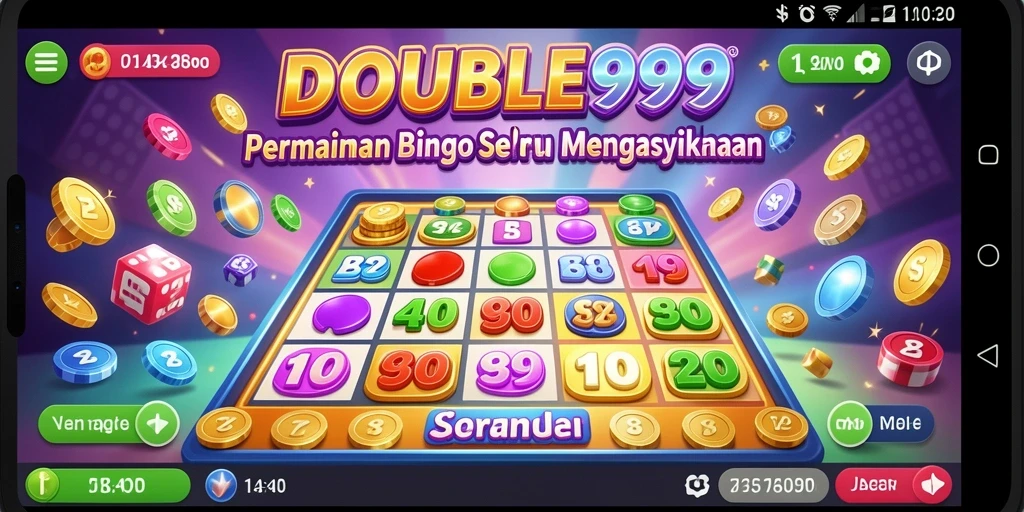 Screenshot utama DOUBLE999 menampilkan serunya gameplay Bingo yang mendebarkan.