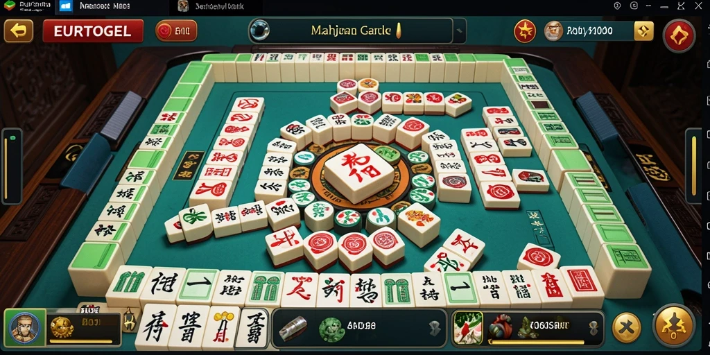 Screenshot gameplay EUROTOGEL menampilkan suasana Mahjong yang menarik.