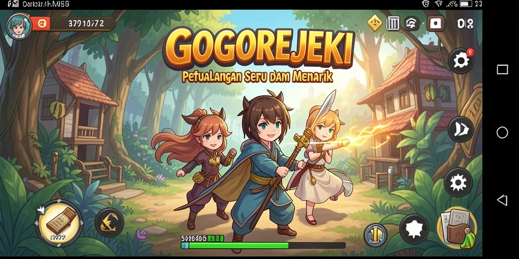 Tampilan gameplay GOGOREJEKI yang menakjubkan dalam petualangan anime.