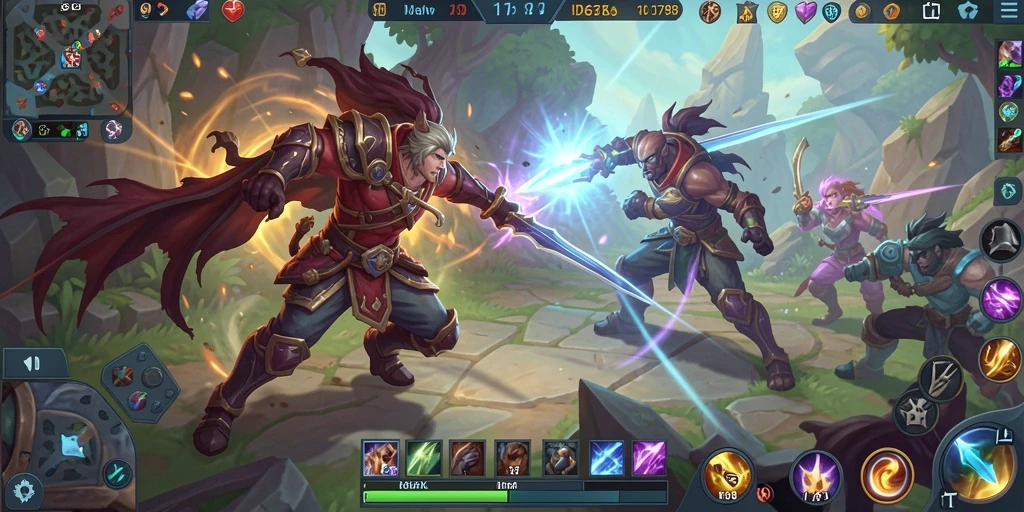 Tampilan dinamis pertempuran di game MOBA ID6788.