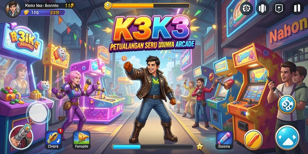 Tangkapan layar K3K3 menampilkan gameplay seru yang penuh warna.