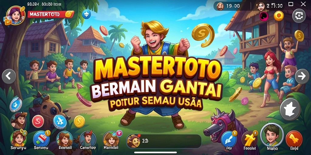 Tampilan gameplay MASTERTOTO yang ceria dan menarik.