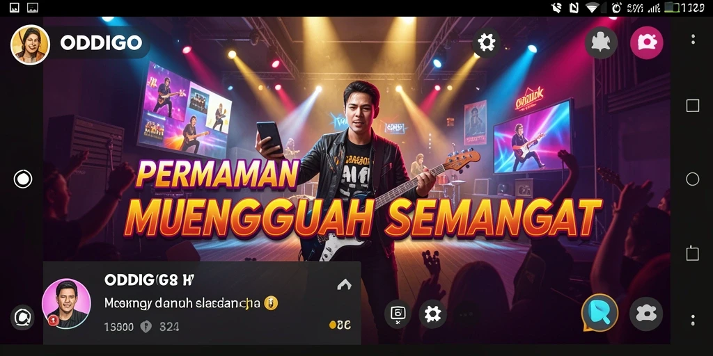 Tampilan gameplay ODDIGO yang seru dan interaktif saat bernyanyi.