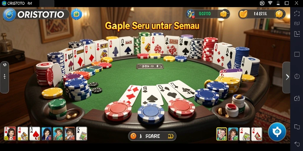 Tampilan gameplay seru ORISTOTO saat bermain Gaple.