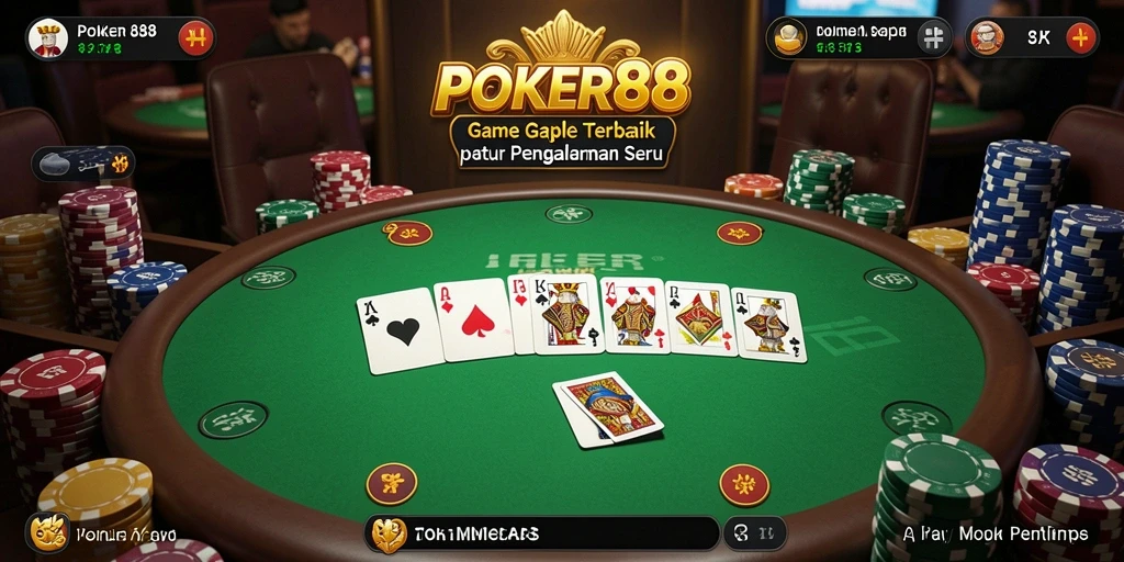 Screenshot utama POKER88 menampilkan suasana seru permainan Gaple.
