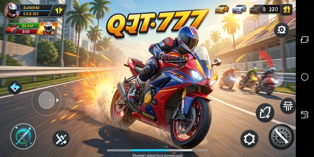 Screenshot QT777: Pengalaman balapan motor yang seru dan mendebarkan.