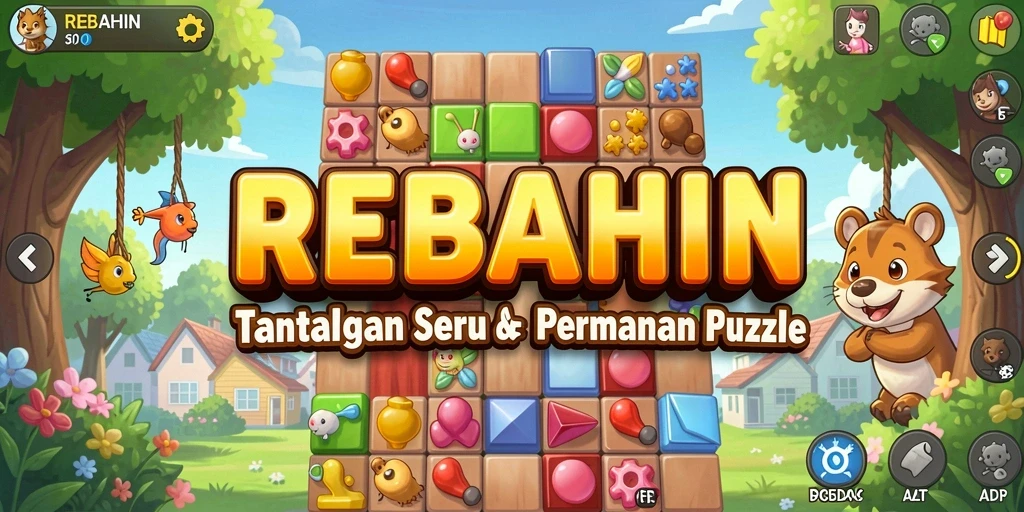 Tampilan gameplay REBAHIN yang menantang dalam kategori Puzzle.