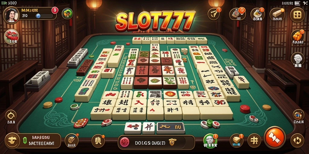 Tangkapan layar gameplay <strong>SLOT777</strong> dengan visual ubin Mahjong yang menarik.