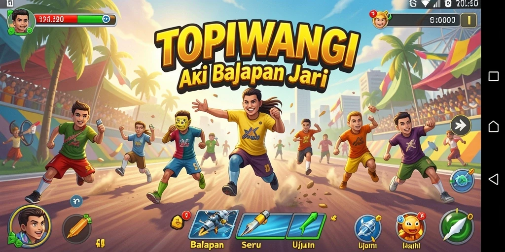 Tampilan gameplay seru dari balapan di TOPIWANGI.