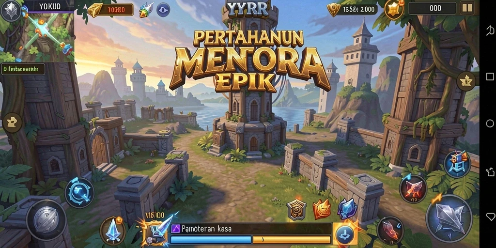 Gameplay menara pertahanan yang mendebarkan dan strategis.